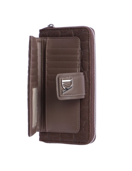 CARTERA-MARRÓN-DOS-COMPARTIMENTOS-CREMALLERA-FRONTAL-ALTEA-DON-ALGODÓN