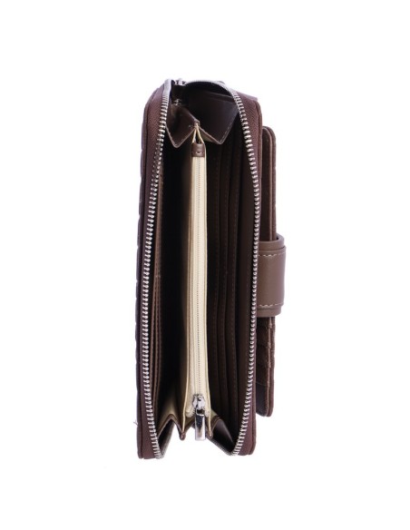 CARTERA-MARRÓN-DOS-COMPARTIMENTOS-CREMALLERA-FRONTAL-ALTEA-DON-ALGODÓN