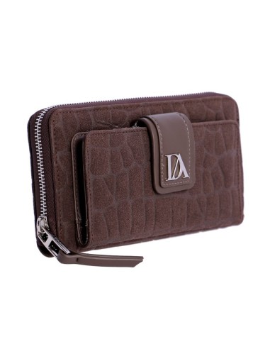 CARTERA-MARRÓN-DOS-COMPARTIMENTOS-CREMALLERA-FRONTAL-ALTEA-DON-ALGODÓN