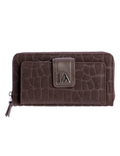 CARTERA-MARRÓN-DOS-COMPARTIMENTOS-CREMALLERA-FRONTAL-ALTEA-DON-ALGODÓN