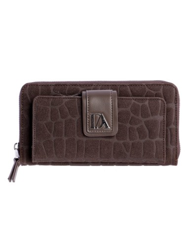 CARTERA-MARRÓN-DOS-COMPARTIMENTOS-CREMALLERA-FRONTAL-ALTEA-DON-ALGODÓN