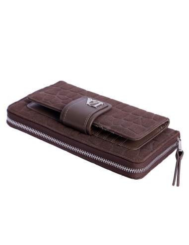 CARTERA-MARRÓN-DOS-COMPARTIMENTOS-CREMALLERA-FRONTAL-ALTEA-DON-ALGODÓN