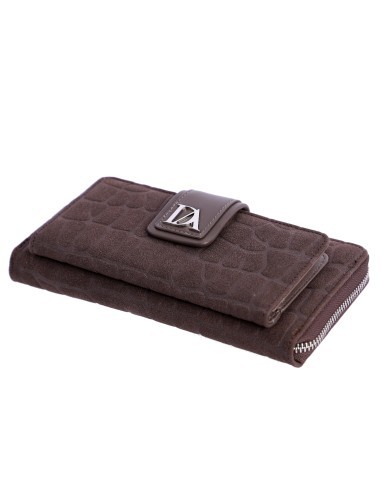 CARTERA-MARRÓN-DOS-COMPARTIMENTOS-CREMALLERA-FRONTAL-ALTEA-DON-ALGODÓN