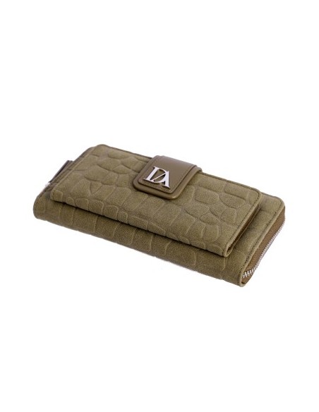 CARTERA-KAKI-DOS-COMPARTIMENTOS-CREMALLERA-FRONTAL-ALTEA-DON-ALGODÓN