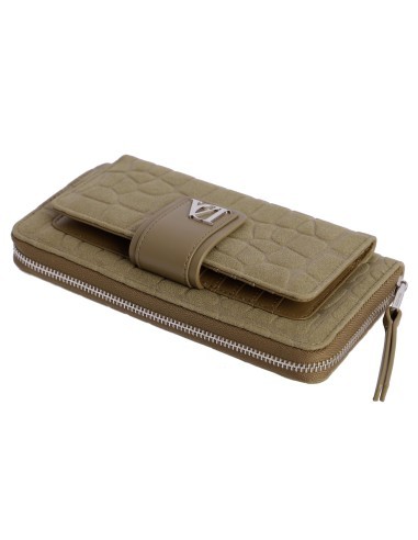 CARTERA-KAKI-DOS-COMPARTIMENTOS-CREMALLERA-FRONTAL-ALTEA-DON-ALGODÓN