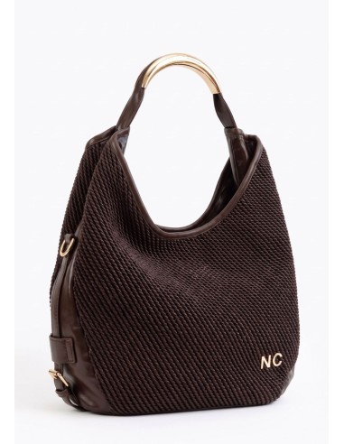 BOLSO-HOBO-TEXTURIZADO-ASA-METÁLICA-DORADA-COMPARTIMENTO-TRASERO-NOCO-COMPLEMENTOS