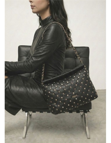 BOLSO-SACO-PESPUNTES-ROMBOS-TACHUELAS-CUADRADAS-DORADOS-ASAS-COMBINADAS-NOCO-COMPLEMENTOS