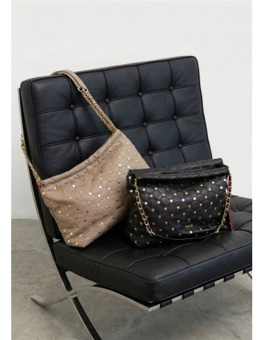 BOLSO-SACO-PESPUNTES-ROMBOS-TACHUELAS-CUADRADAS-DORADOS-ASAS-COMBINADAS-NOCO-COMPLEMENTOS