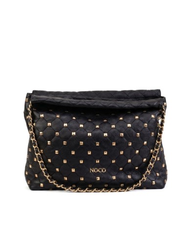 BOLSO-SACO-PESPUNTES-ROMBOS-TACHUELAS-CUADRADAS-DORADOS-ASAS-COMBINADAS-NOCO-COMPLEMENTOS