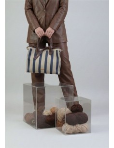 BOLSO-TOTEKNIT-RAYAS-AZULES-VERTICALES-ASAS-MANO-ASA-BANDOLERA-REGULABLE-CIERRE-PRESIÓN-NOCO-COMPLEMENTOS