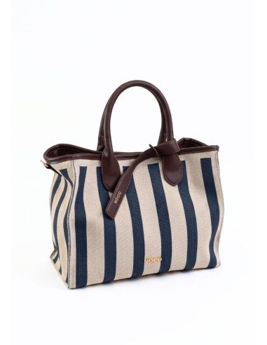 BOLSO-TOTEKNIT-RAYAS-AZULES-VERTICALES-ASAS-MANO-ASA-BANDOLERA-REGULABLE-CIERRE-PRESIÓN-NOCO-COMPLEMENTOS