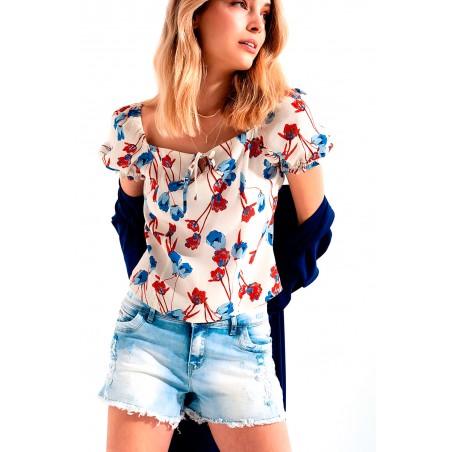 top-marfil-de-estampado-floral-con-mangas-abullonadas