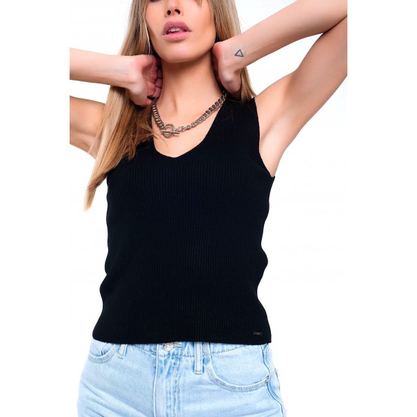 top-corto-negro-de-canale-sin-mangas