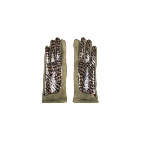 GUANTES-ECOPIEL-ESTAMPADO-CEBRA-KAKI-LOLA-CASADEMUNT